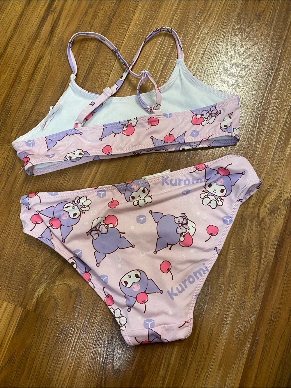 Zara Light Pink Kuromi Print Two-Piece Kids Swim Bikini